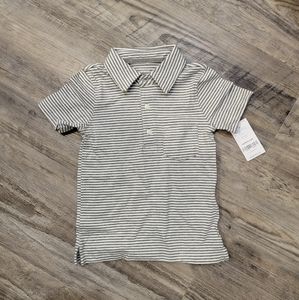 Carters Gray and White striped Polo Shirt